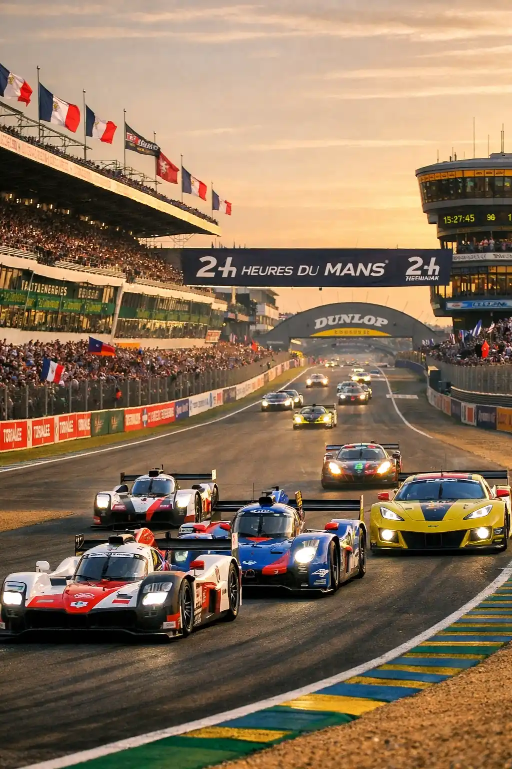 Le Mans 24h Race Action at Night