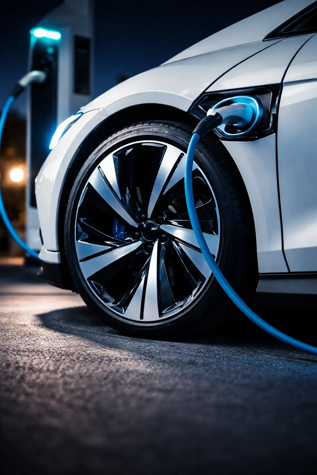 Electric Car Tire Under Stress