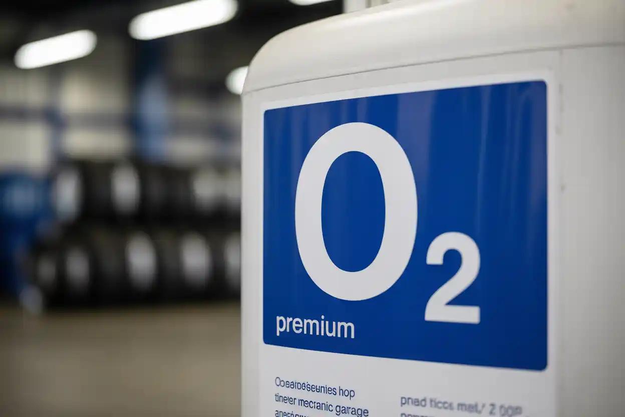Old-school mechanic filling a tire with a regular air hose while winking